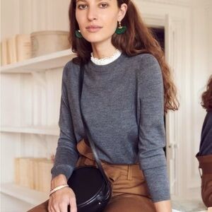Sézane Eduardo sweater w/lace collar